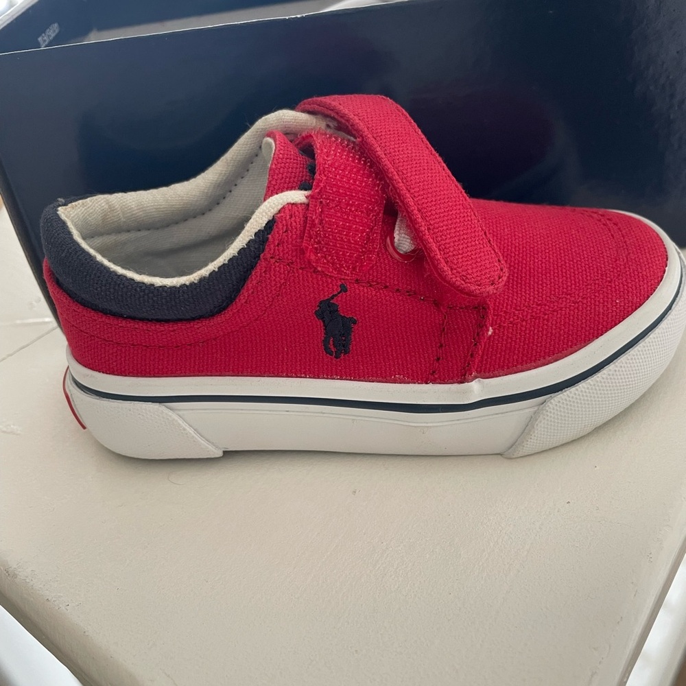 Toddler boys Ralph Lauren red tennis shoes